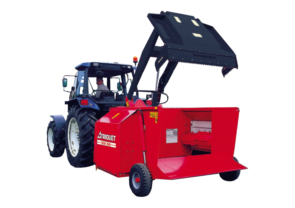 Futter verteilwagen, Futterverteilwagen, siloblockschneider, verteilgerät, Siloblockschneider, Schneidzange, Futterverteiler, Blockverteilwagen UKW 3500