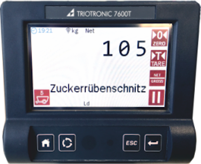 Wiegeindikator Futtermanagementsystem Wiegeeinrichtung Wiegesystem Triotronic touch screen cab control 